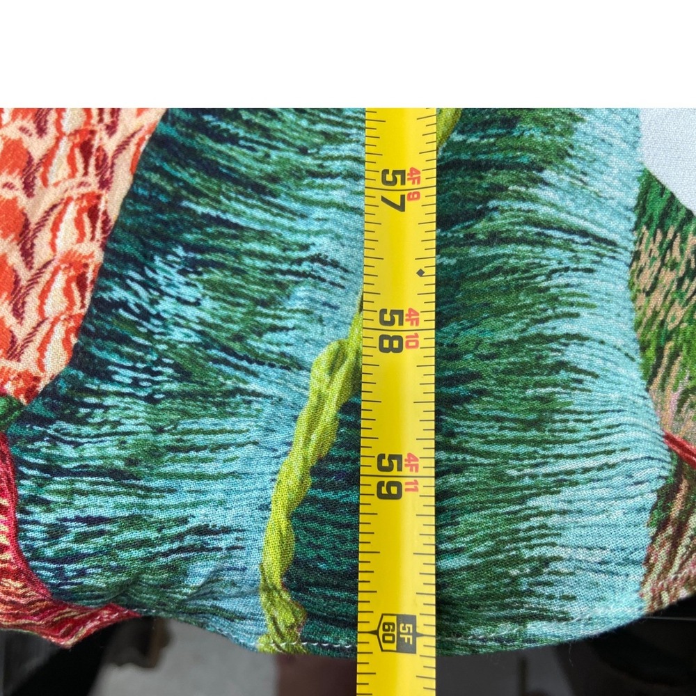 Farm Rio Maxi Dress Women Large Forest Palm Pineapple Plunging Neckline Tropical - Picture 6 of 11